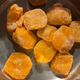 Frozen circles of sweet potatoes